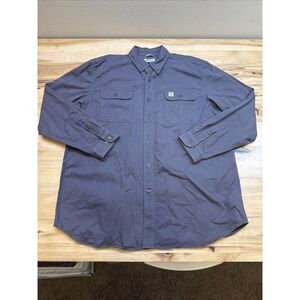 Carhartt S09 Men's Gray Oakman Long Sleeve Work Shirt Button Down Size XL